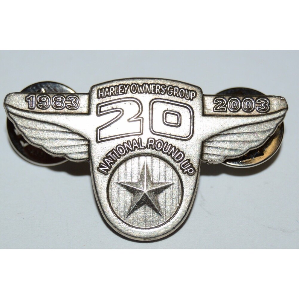 1983-2003 Harley Davidson Motorcycles Owners National Round Up Wings Jacket Pin